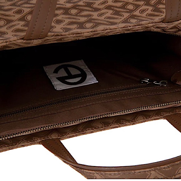 TELFAR Medium Jacquard Shopper Tote Crossbody Bag - Tan Monogram - Picture 5 of 7